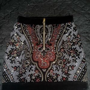 BALMAIN velvet mini skirt